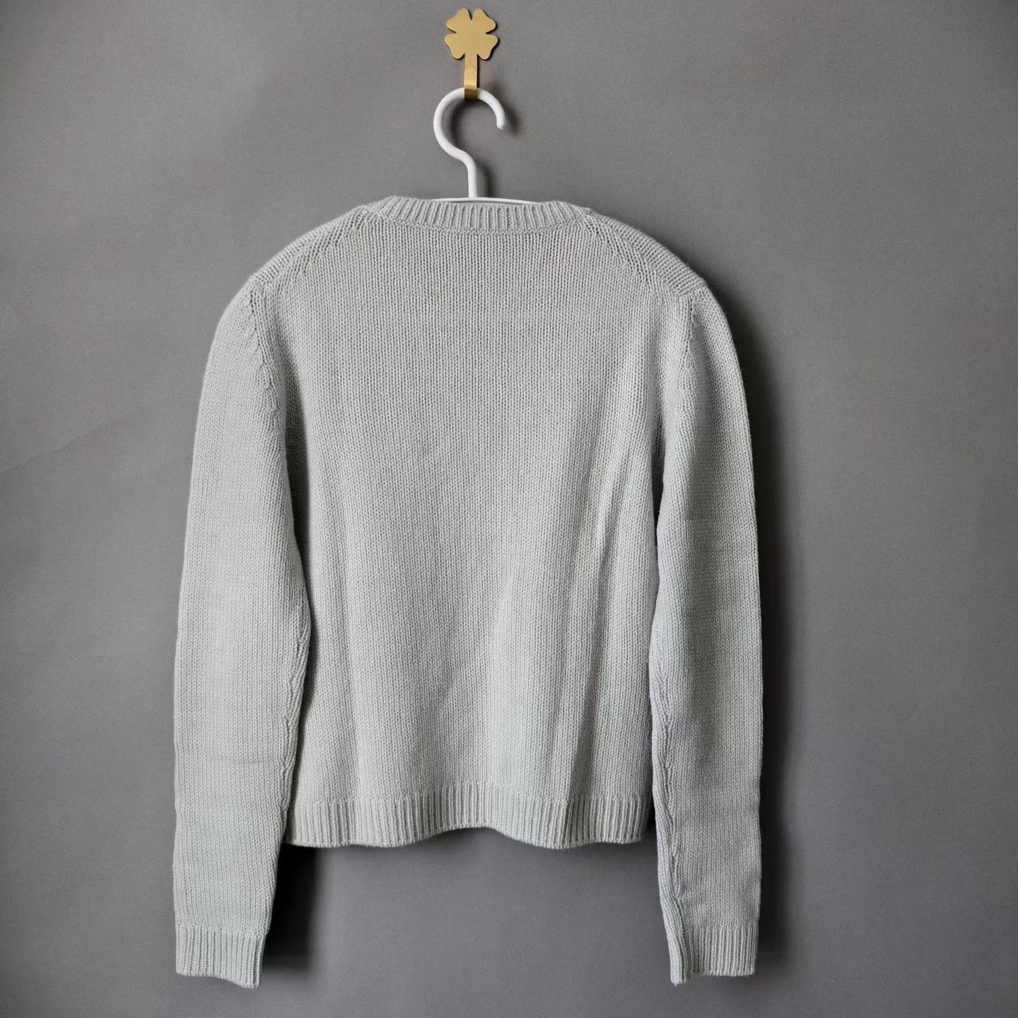 Miu Miu MIU MIU Gray Rhinestone Sweater Size XS / US 0-2 / IT 36-38 - 2 Thumbnail