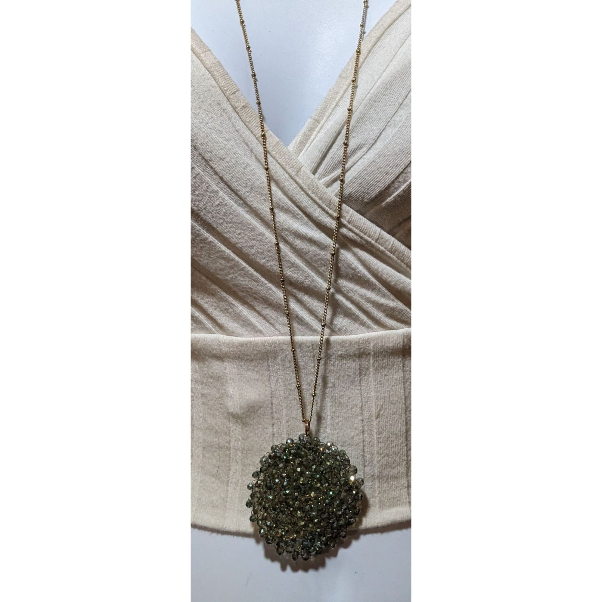 Other Handmade Wire Beaded Sparkly Glass Pendant Necklace Size ONE SIZE - 7 Thumbnail