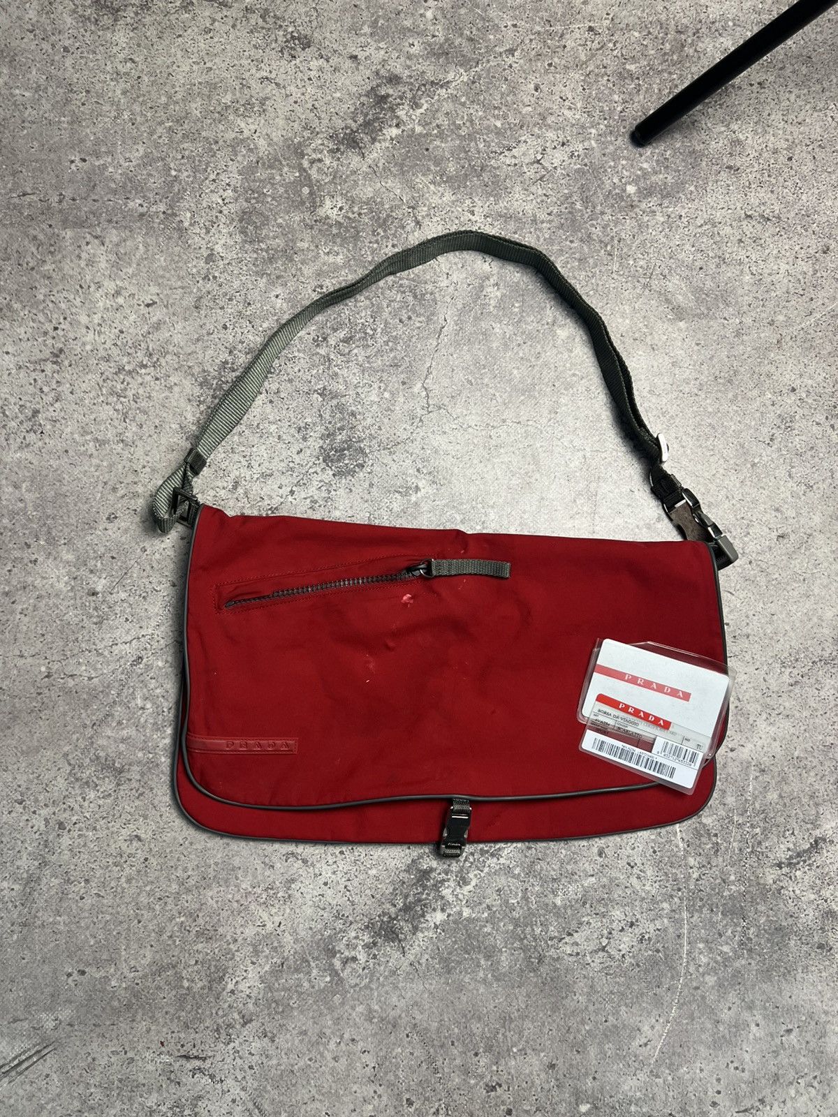 Prada Vintage Prada Nylon Red Tab Bag Size ONE SIZE - 1 Thumbnail