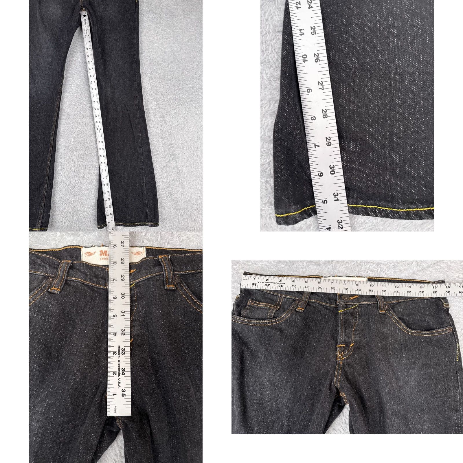 Denime Matix Jeans Juniors 9 Black Denim Bootcut 32x32 100% Cotton Womens Jeans Size 30" / US 8 / IT 44 - 8 Thumbnail