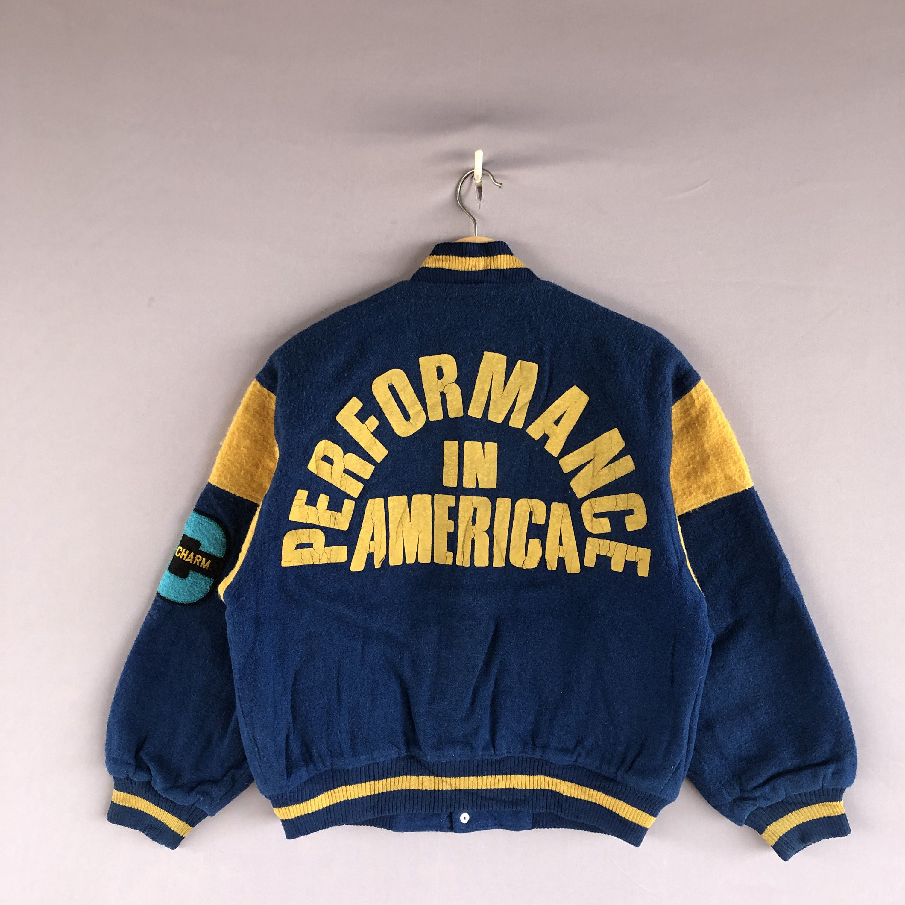 Japanese Brand Vintage Performance in America Varsity Wool Bomber Jacket Size US M / EU 48-50 / 2 - 1 Thumbnail