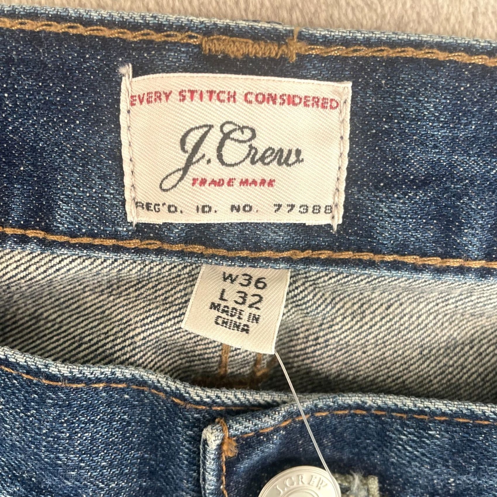 J.Crew J.CREW 770 Jeans Men 36x31 Indigo Shadow Japanese Rigid Denim NWT Jeans Size US 36 / EU 52 - 2 Thumbnail