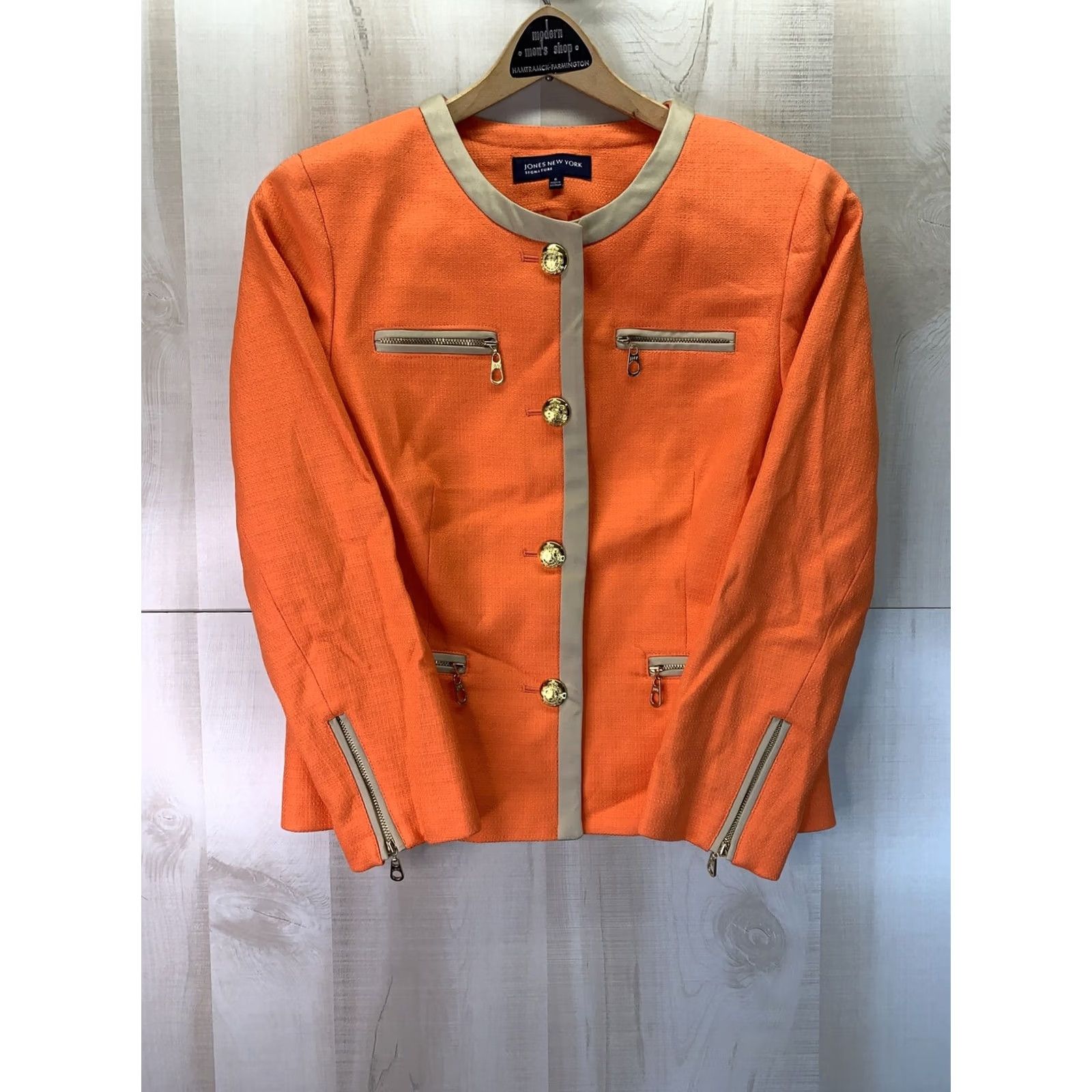 Jones New York Jones New York Blazer Women S 6 Orange Gold Button Career/Office Wear VINTAGE? (remove vintage per data) Size M / US 6-8 / IT 42-44 - 4 Thumbnail