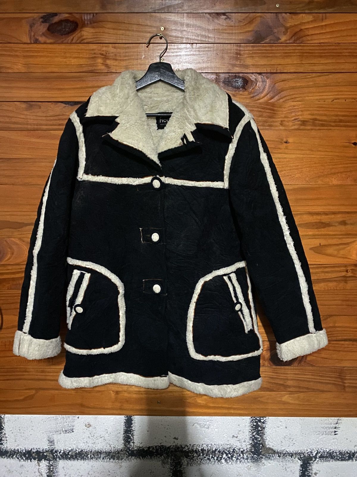 Yoshiyuki Konishi Vintage Ficce Yoshiyuki Konishi Faux Shearling Panel Coat Size M / US 6-8 / IT 42-44 - 3 Thumbnail