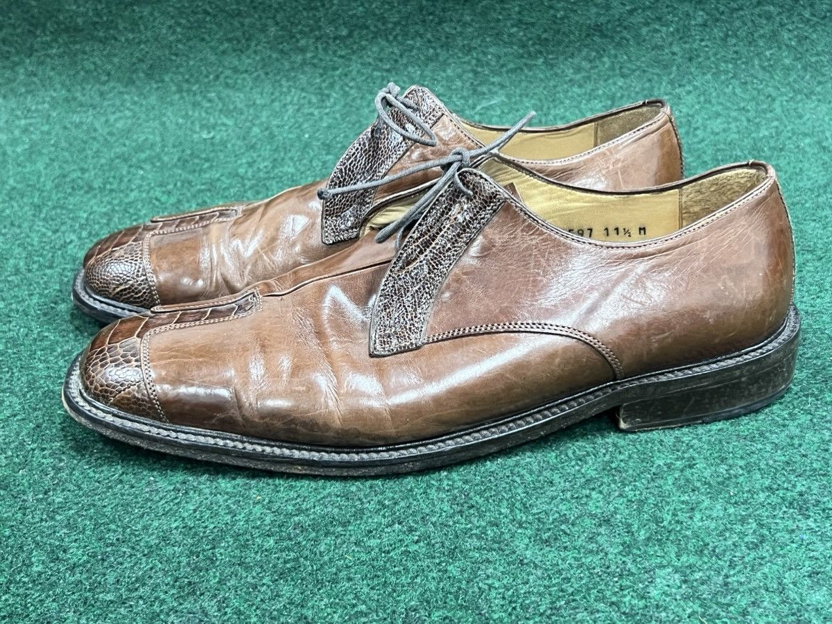 Belvedere Genuine Ostrich Italian Leather Oxford Shoes