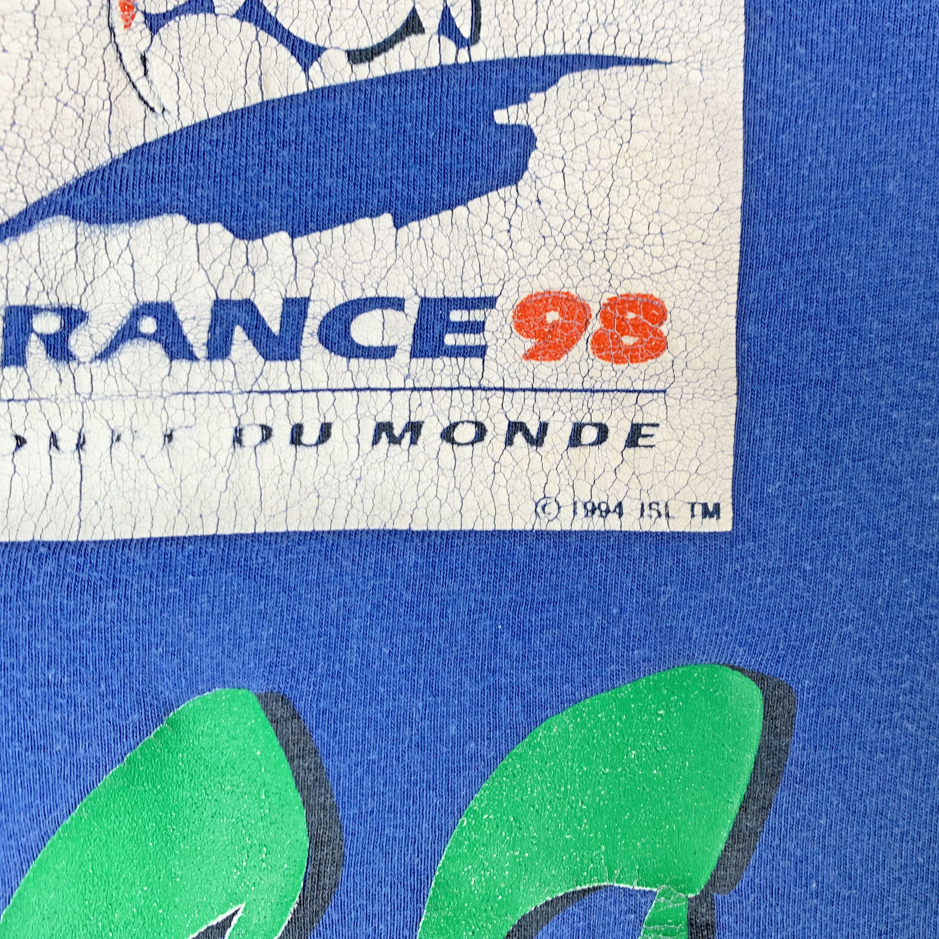 Vintage 1998 ITALY T Shirt France 98 World Cup Football Tee Official Size US XL / EU 56 / 4 - 5 Thumbnail