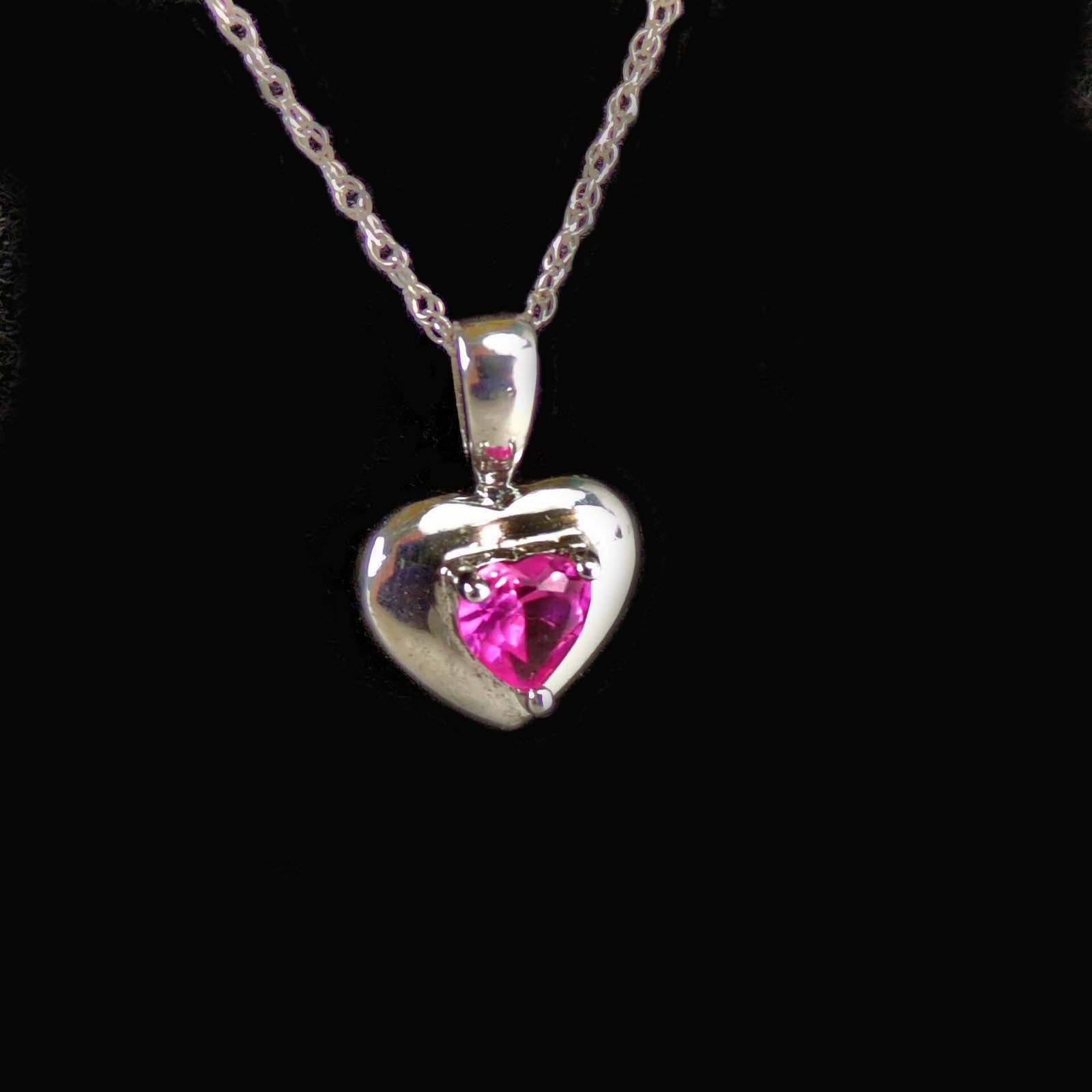 Other 925 Sterling Silver Chain Necklace Pink October Birthstone Size ONE SIZE - 3 Thumbnail