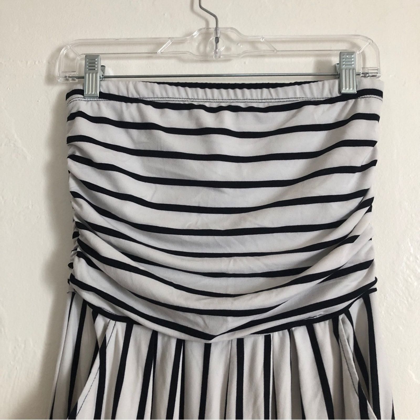 Other J For Justify Strapless Pockets Black White Stripe Jumpsuit Size 30" / US 8 / IT 44 - 4 Thumbnail