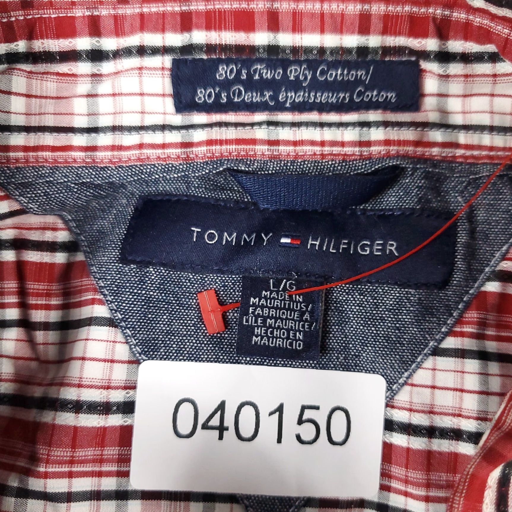 Tommy Hilfiger Tommy Hilfiger Shirt Mens Large Red Plaid Button Up Long Sleeve Casual Size US L / EU 52-54 / 3 - 6 Thumbnail