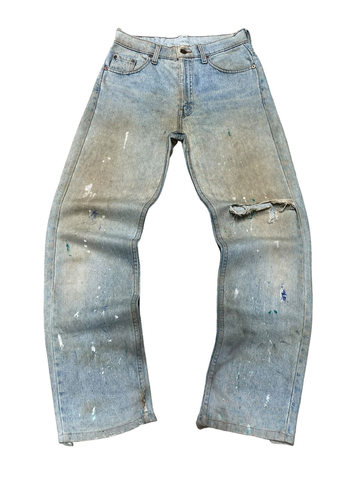 Levi's Vintage 80s Levi’s Paint Splattered Dirtied Wash Ripped Jean Size US 30 / EU 46 - 3 Thumbnail