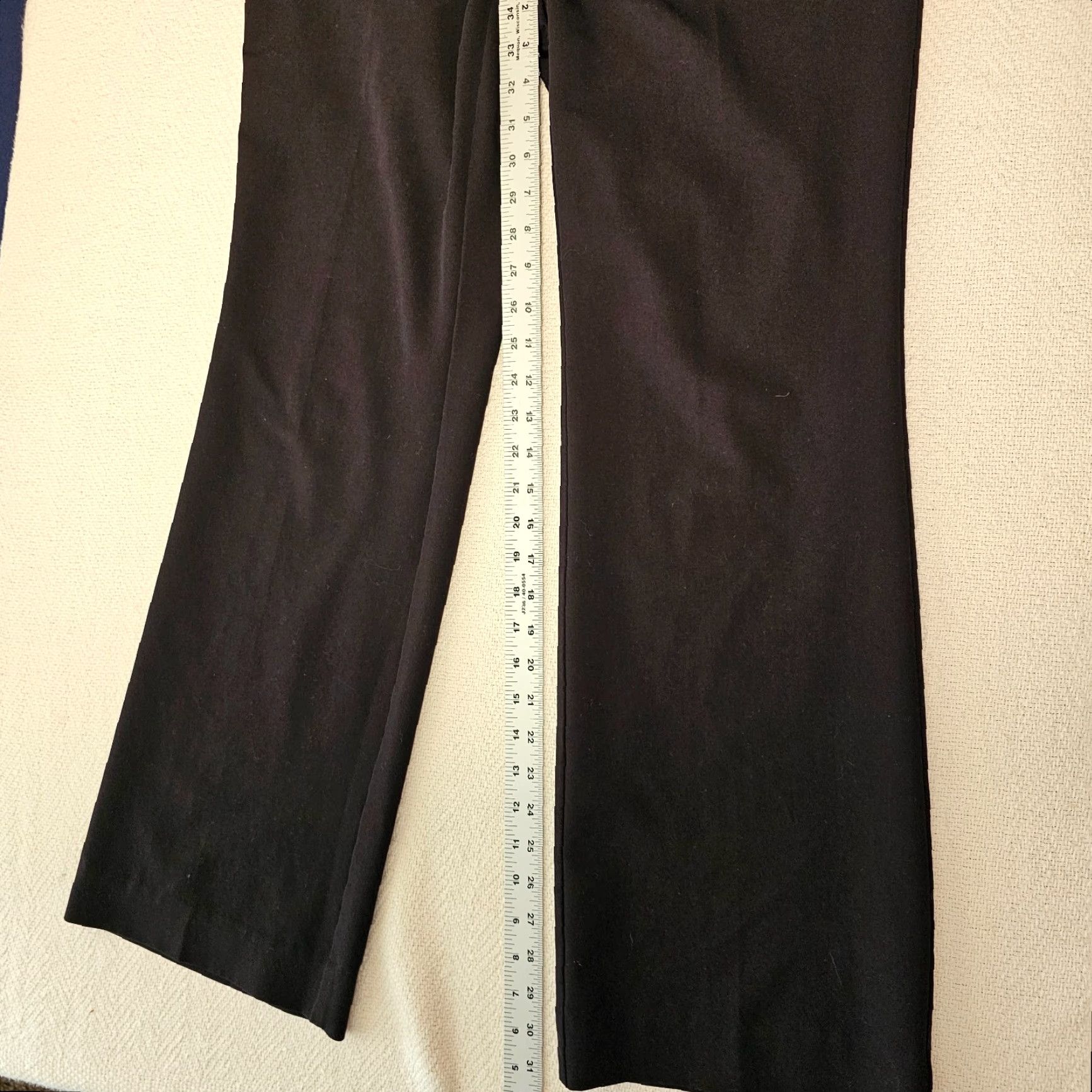 Worthington Worthington Womens Dress Pants 8 Black Curvy Straight Leg Mid Rise Trousers Size 30" / US 8 / IT 44 - 6 Thumbnail