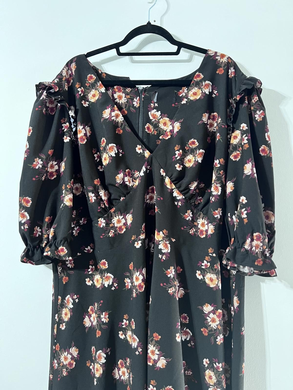 Other Hell Bunny Black Floral Midi Dress – Size 6XL Size 4XL / US 24-26 - 2 Thumbnail