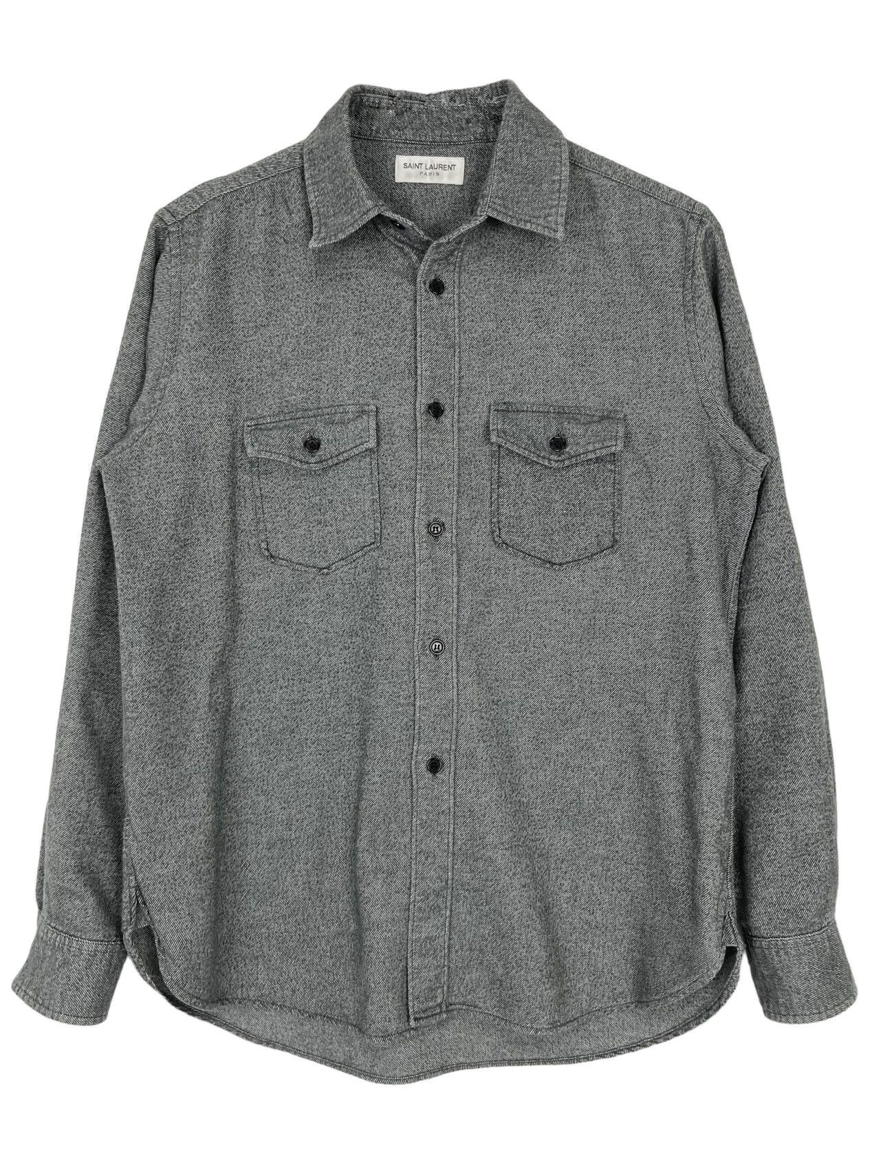 Saint Laurent Paris A/W 2017 Wool Flannel Shirt (AW17/FW17) Size US M / EU 48-50 / 2 - 1 Thumbnail