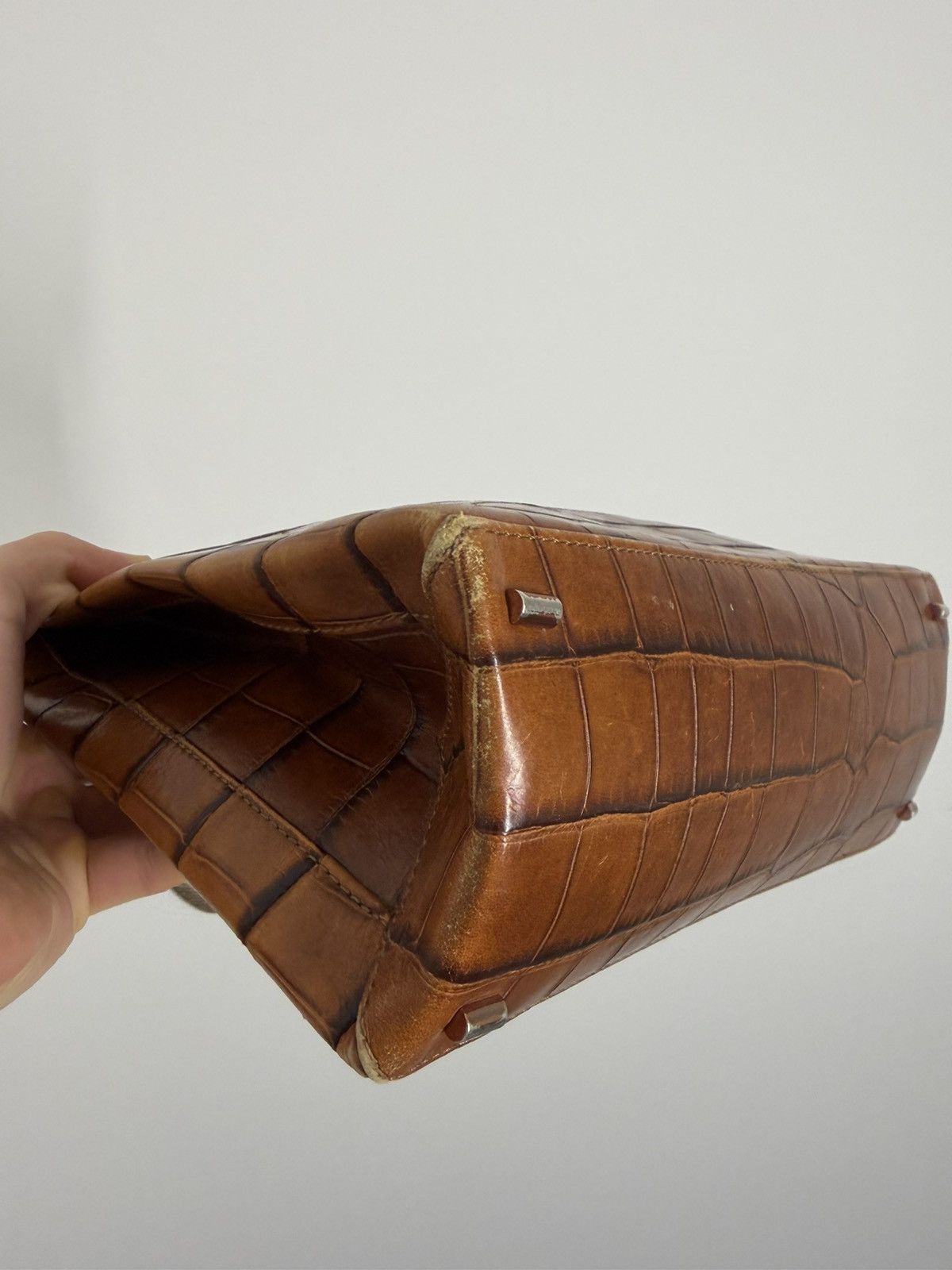 John Galliano Vintage John Galliano Crocodile Leather Snake Straps Handbag Size ONE SIZE - 12 Thumbnail