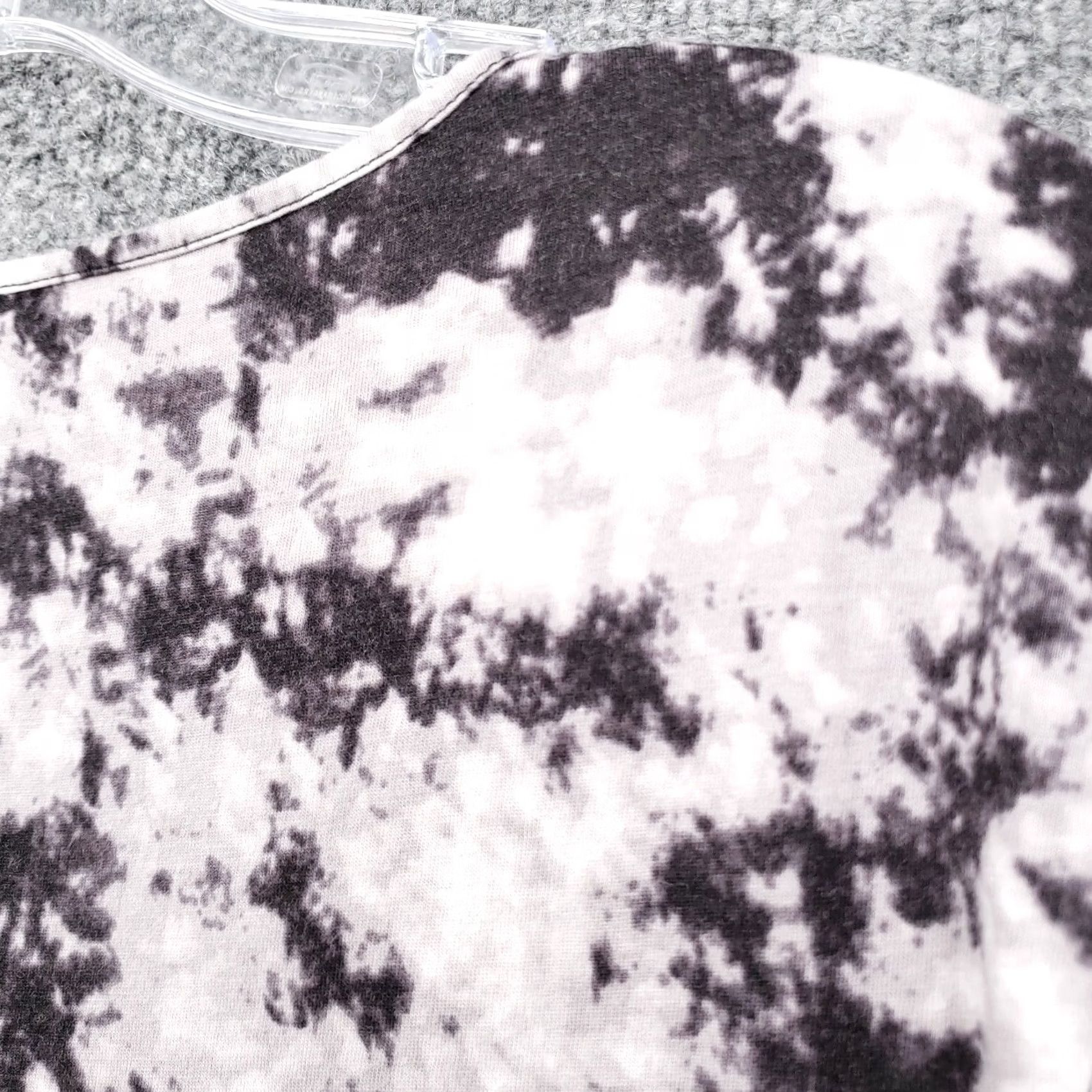 Ann Taylor Ann Taylor Womens Small White Black Tie Dye Short Sleeve Top Cotton Size S / US 4 / IT 40 - 6 Thumbnail