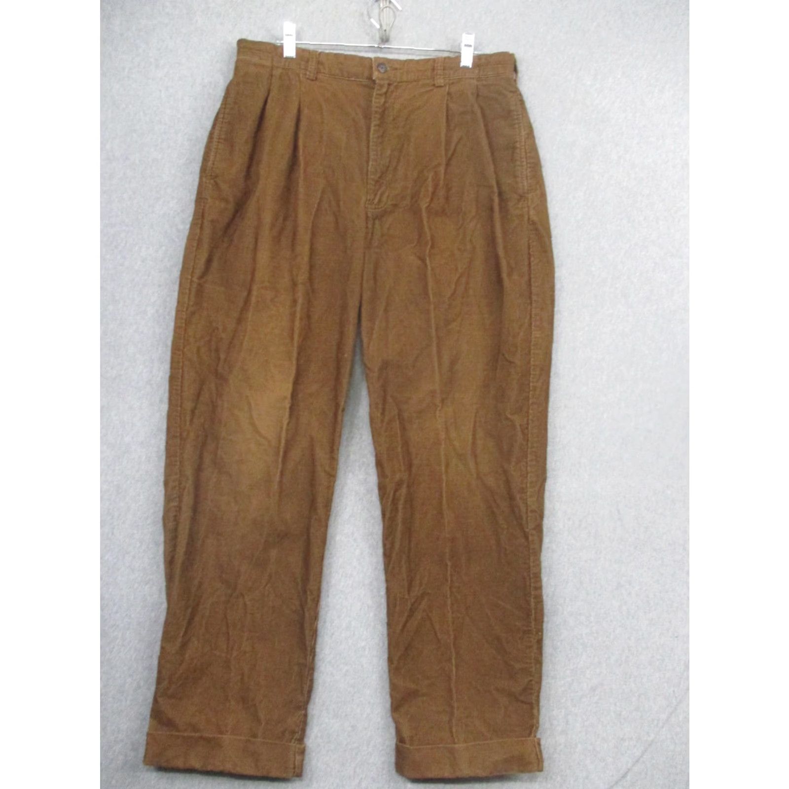 Polo Ralph Lauren Polo by Ralph Lauren Corduroy Pants Mens 35x30 Brown Hammond Pleated Cuffed Corduroy Dress Pants Men 35/30 Slim Relaxed Front Pleats Size US S / EU 44-46 / 1 - 2 Thumbnail
