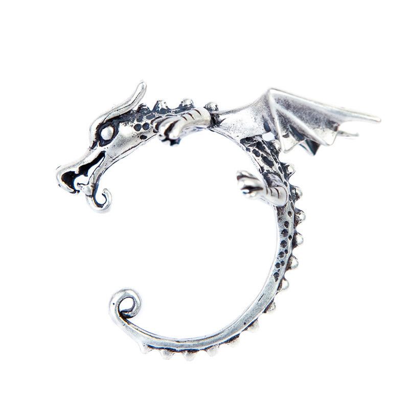Jewelry Dragon Retro Earrings One Pairs Chrome Jewelry Size ONE SIZE - 5 Thumbnail