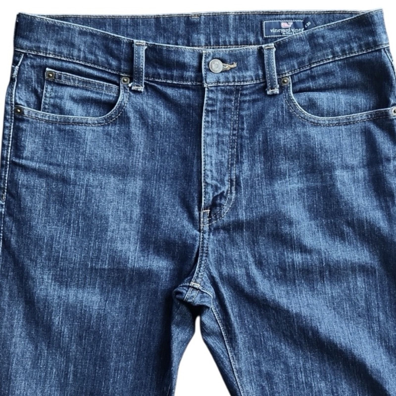 Vineyard Vines Mens Vineyard Vines Medium Blue Straight Leg Denim Jeans Size US 42 / EU 58 - 3 Thumbnail
