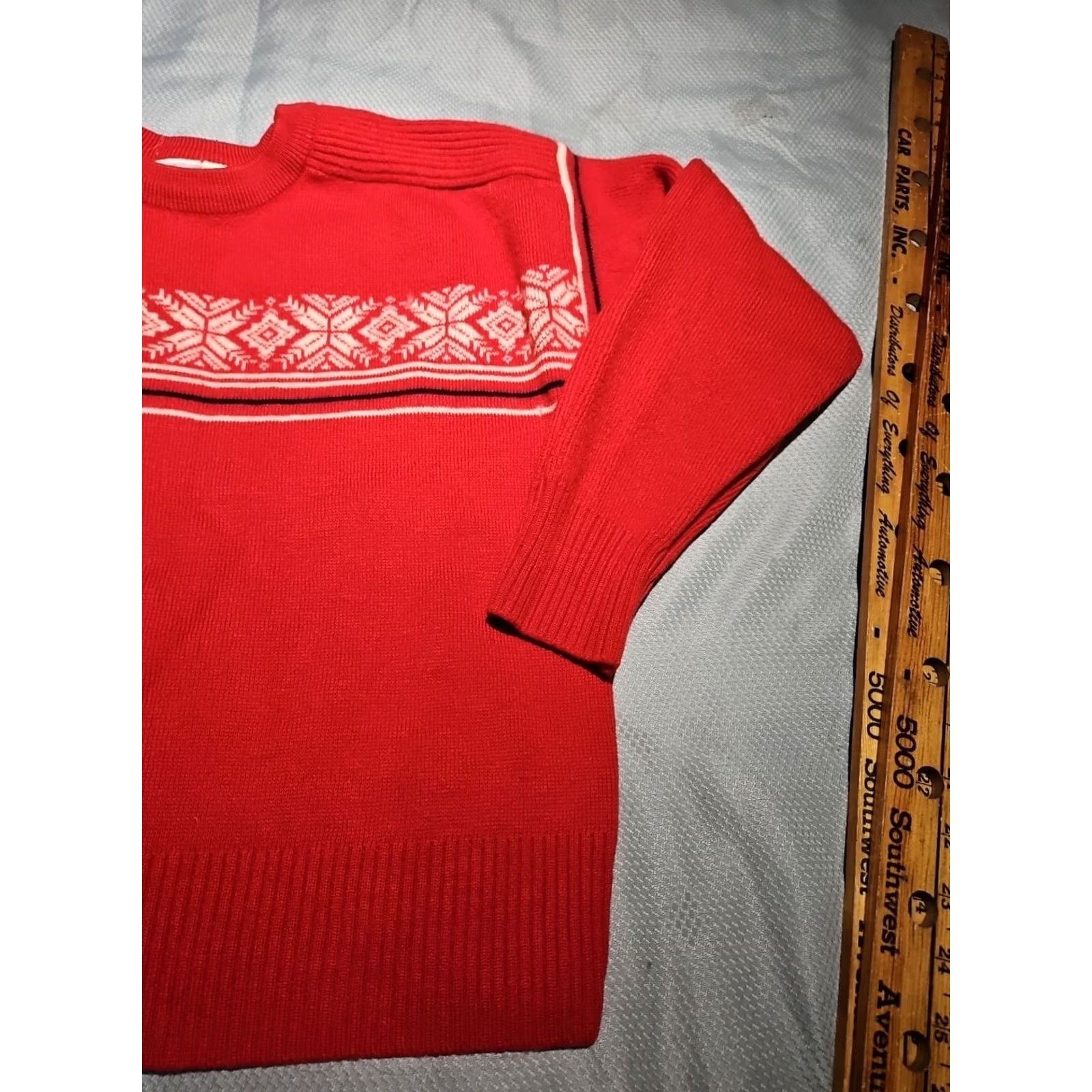 Obermeyer VTG Obermeyer Sweater Womens M Red Fair Isle Snowflakes Knit Crewneck Top Size M / US 6-8 / IT 42-44 - 4 Thumbnail