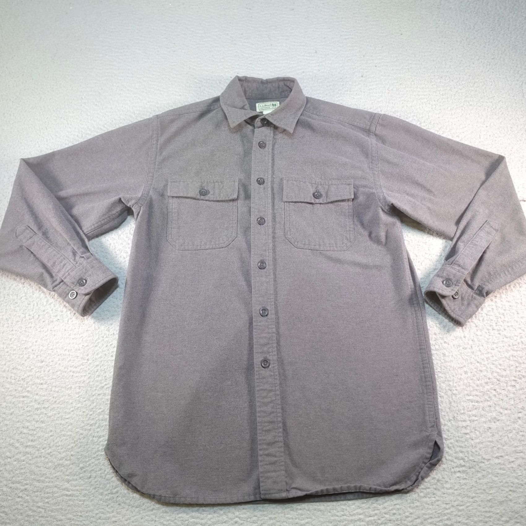 Vintage LL Bean Shirt Mens Small Gray Flannel Thick Outdoors Fishing Safari Button Up Size US S / EU 44-46 / 1 - 2 Thumbnail