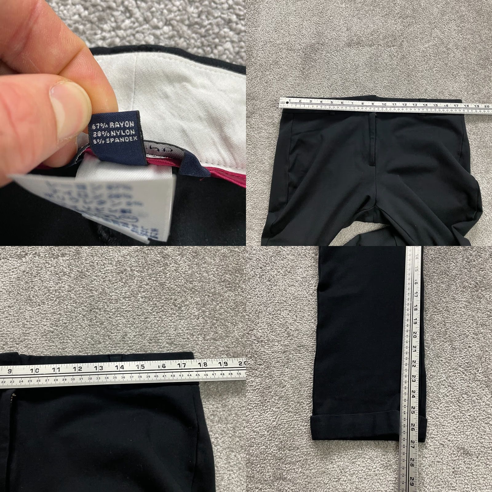 Lands' End Lands' End Pants Women 14 Black Cropped Straight Knit Stretch Mid Rise Casual Womens Size 36" / US 14 / IT 50 - 8 Thumbnail