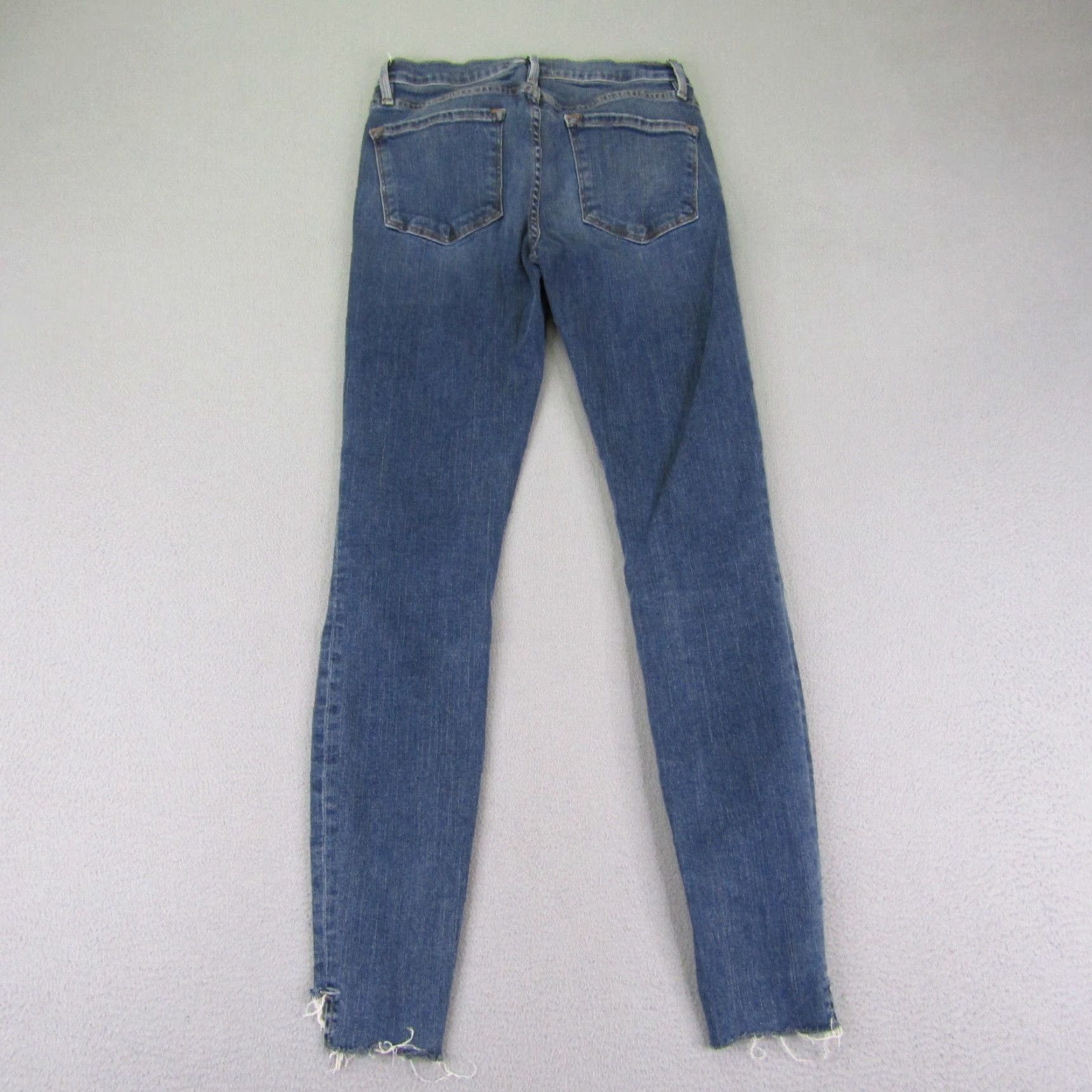 Frame FRAME Jeans Womens 25 Blue Denim Le Skinny de Jeanne Crop Frayed Whisker Crop Slim 27.5in Denim Jeans Womens FRAME Le Skinny De Jeanne Size 42" / US 20 - 4 Thumbnail