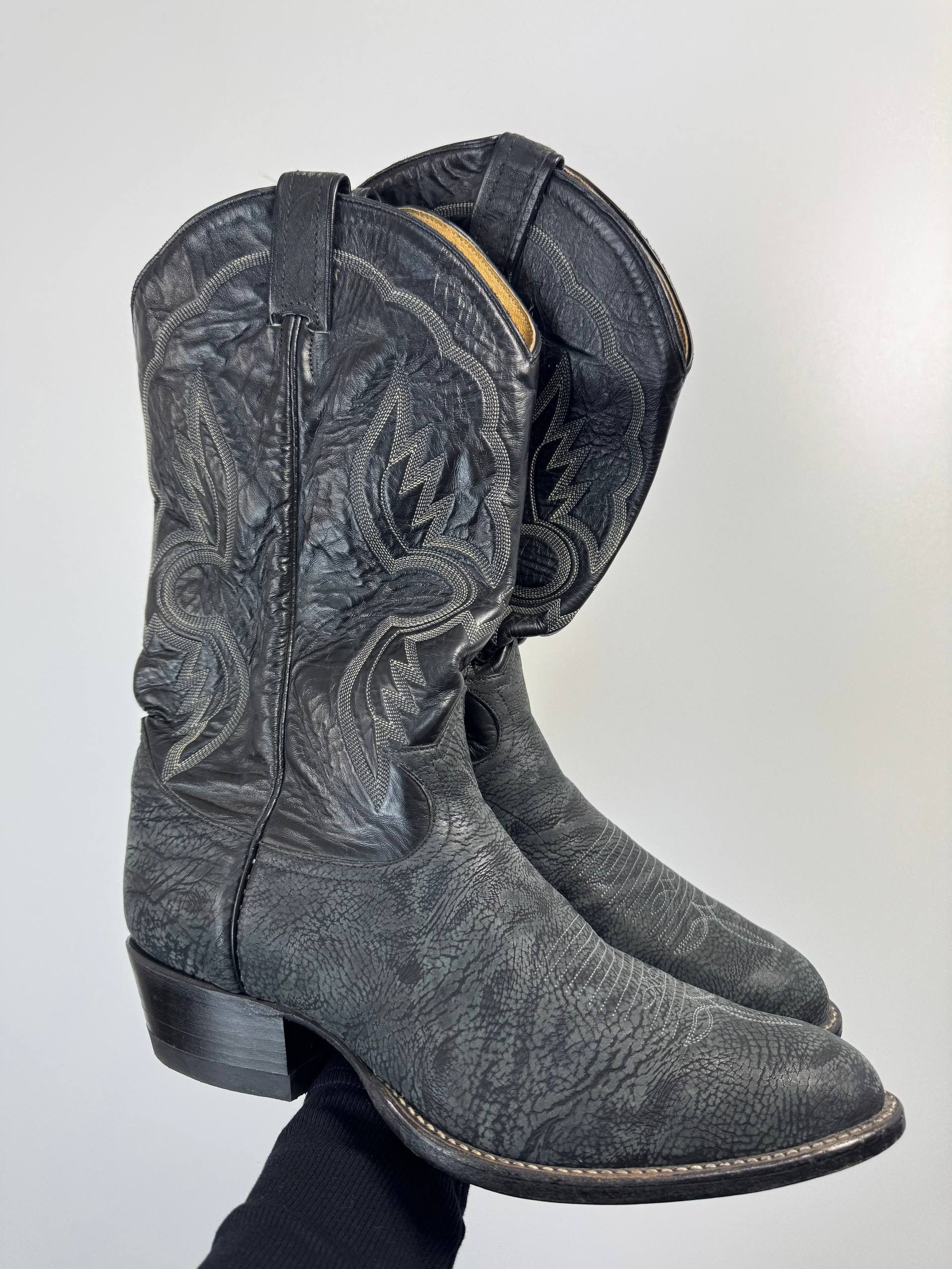 Tony Lama Style 6250 Black Western Cowboy Boots USA Size 11