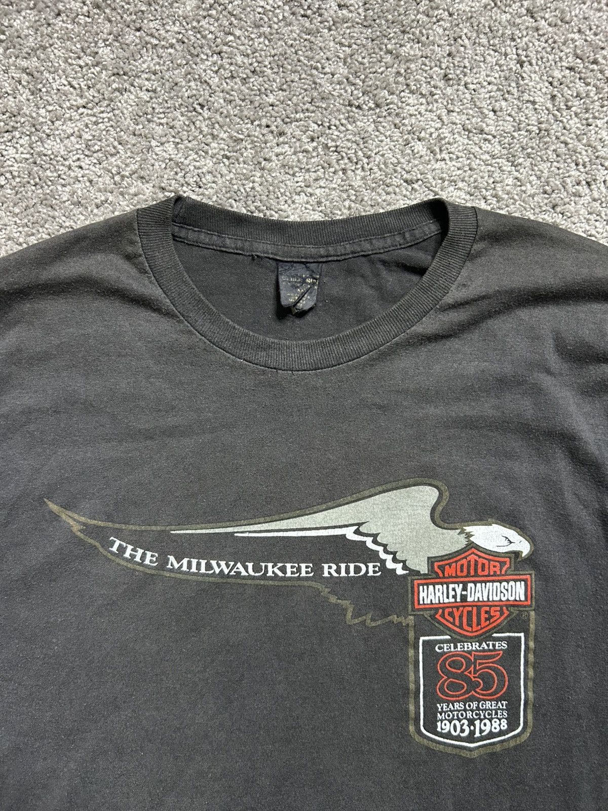 Vintage Vintage 80s Harley Milwaukee Ride Tee Made in USA Single Size US XXL / EU 58 / 5 - 2 Thumbnail