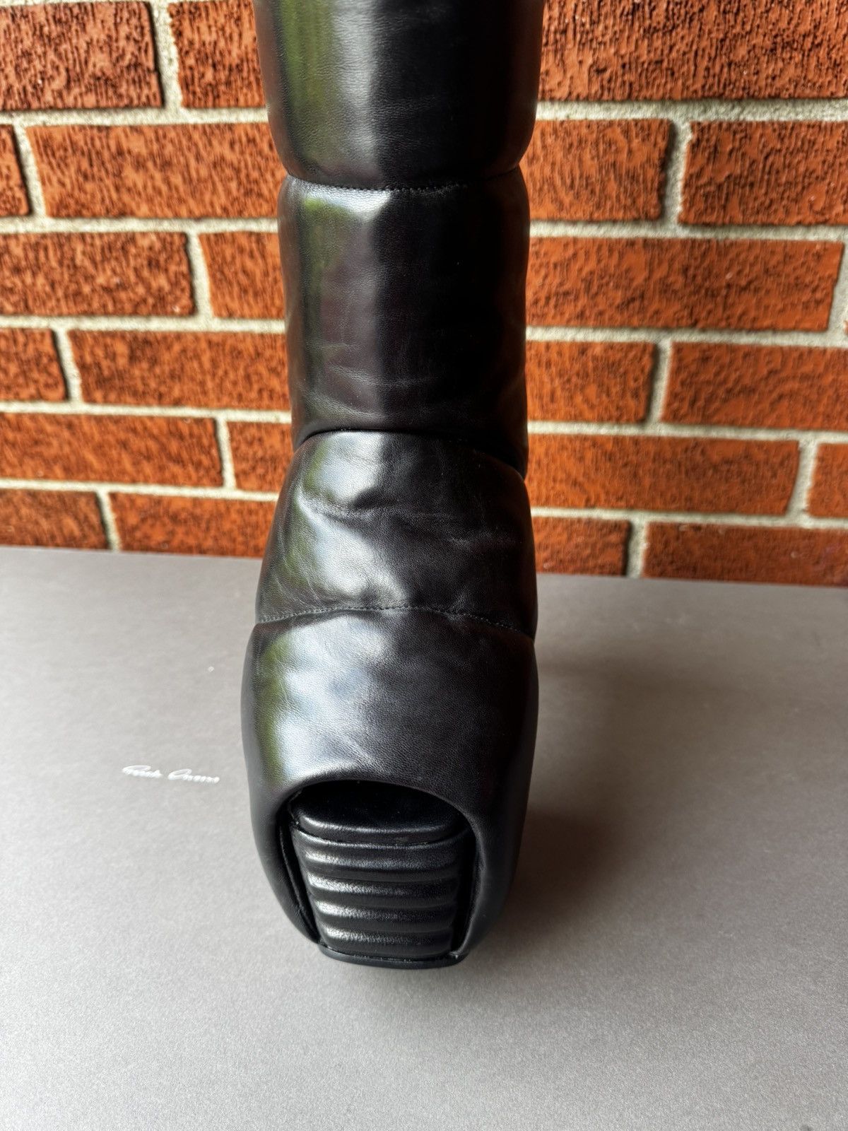 Rick Owens Rick Owens boots padded pull on platforms leather heeled NEW Size US 7 / IT 37 - 4 Thumbnail