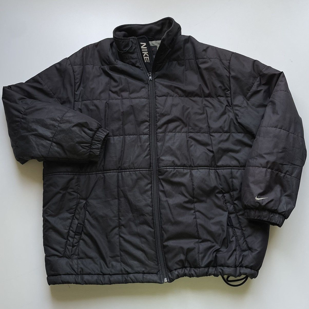 image of 2000S Nike Embroidered Swoosh Puffer Jacket XL in Black, Men's