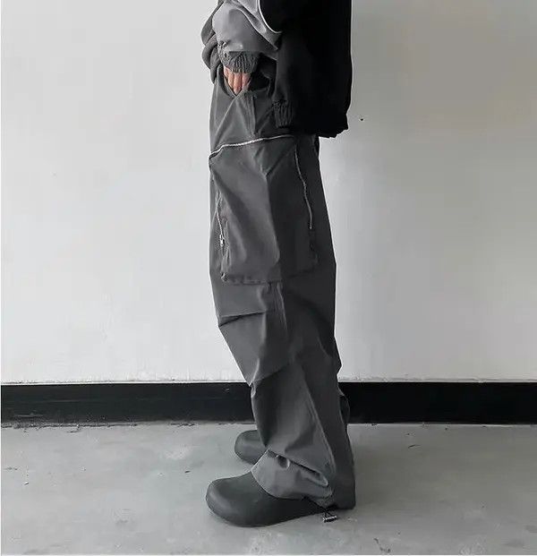 Japanese Brand Baggy Cargo Pants Straight Casual Harajuku Y2K Style Pockets Size US 34 / EU 50 - 3 Thumbnail