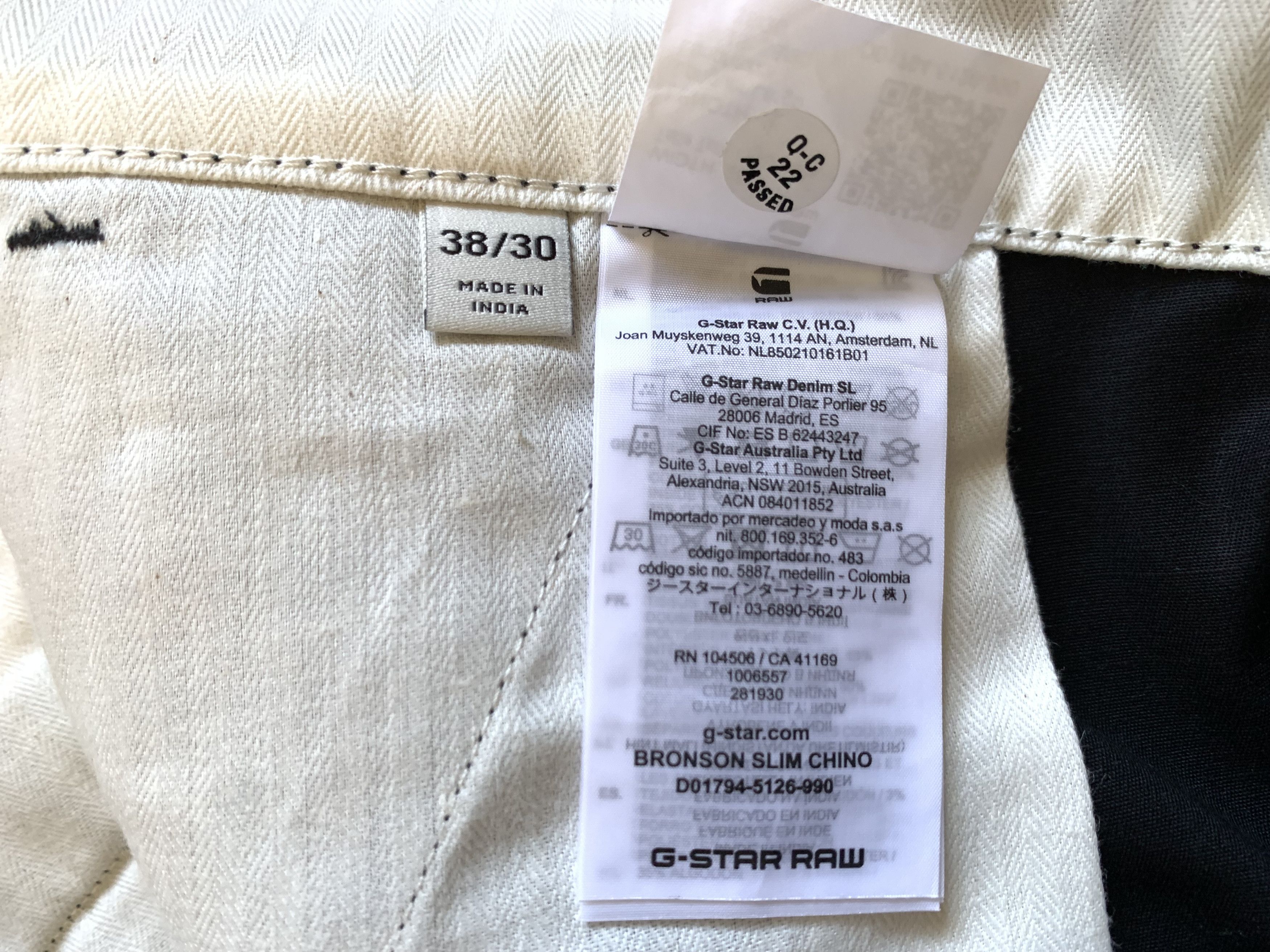 G-Star G-Star Raw Bronson Slim Chino Pants Size US 38 / EU 54 - 11 Thumbnail