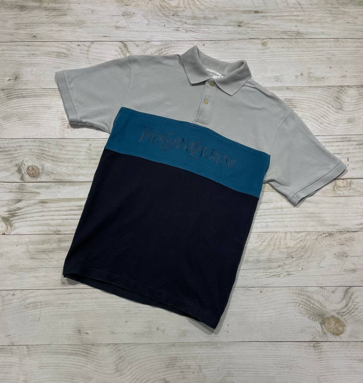 Yves Saint Laurent Vintage Yves Saint Laurent Polo Shirt Big Logo Luxury Y2K Size US M / EU 48-50 / 2 - 2 Thumbnail