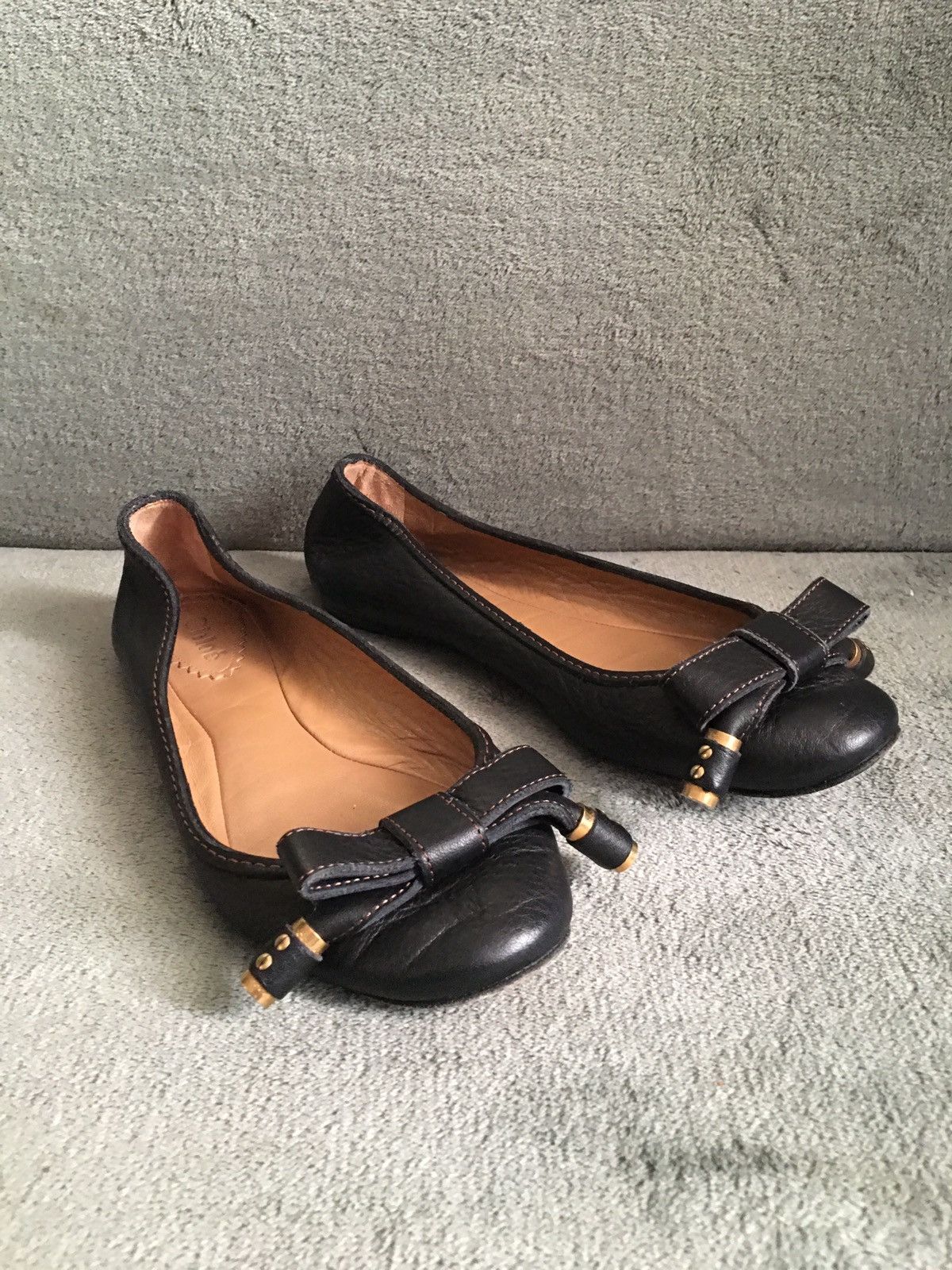 Chloe CHLOE Leather Black Flats Pumps EU 37 Size US 7 / IT 37 - 2 Thumbnail
