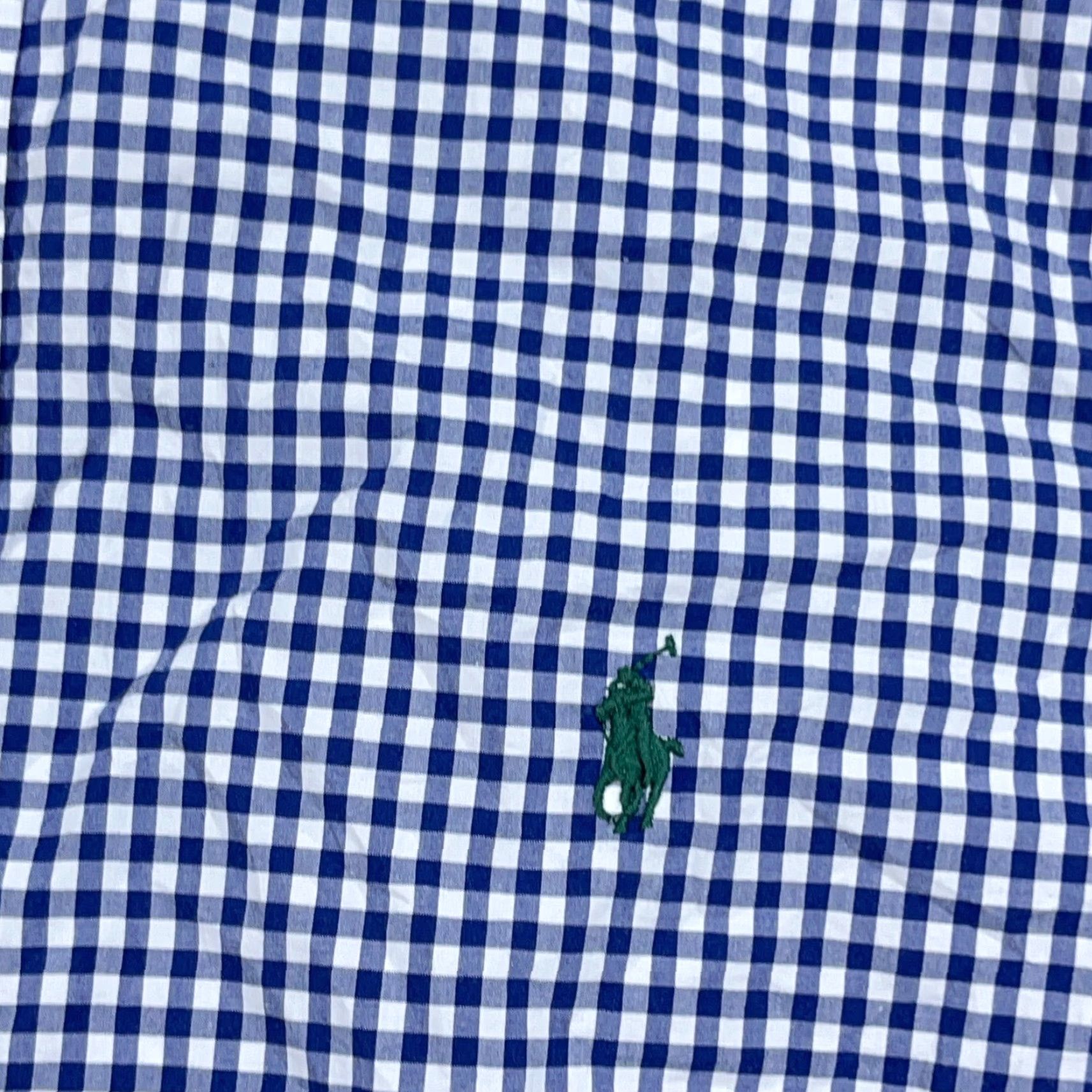 Ralph Lauren Ralph Lauren Shirt Men Large Blue White Button Up Gingham Check Poplin Dress A95 Size 42R - 3 Thumbnail