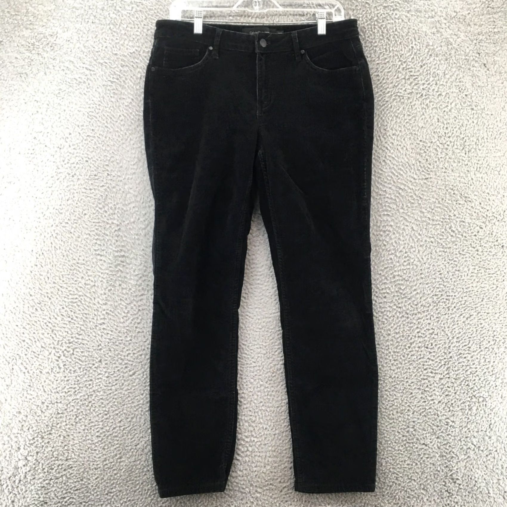 Calvin Klein Calvin Klein Skinny Jeans Womens 14x30 Black Corduroy Mid Rise Skinny Jeans Womens 14 Black Corduroy Mid Rise Size 36" / US 14 / IT 50 - 2 Thumbnail