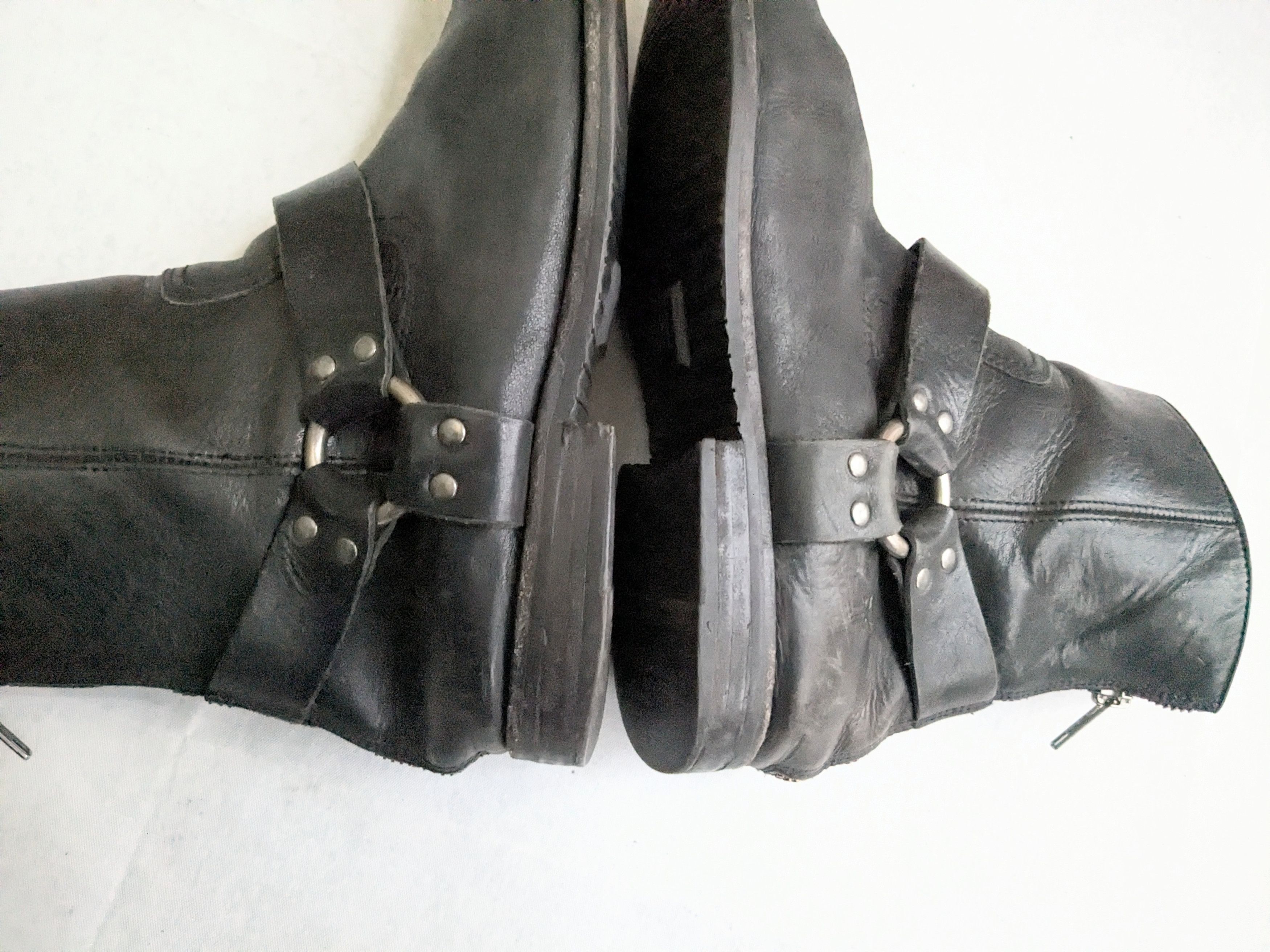 Frye Frye Harness Boots Black 9 Leather Buckle Strap Size US 9 / EU 42 - 5 Thumbnail