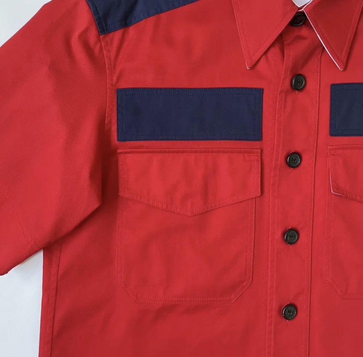 Calvin Klein 205W39NYC A/W 18 Red Cotton ‘Officer’ Shirt Size US M / EU 48-50 / 2 - 4 Thumbnail