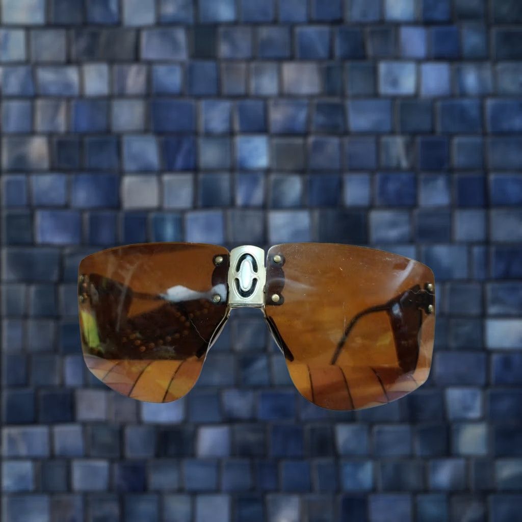 Vintage VINTAGE CEBE LIBERATOR Brevet Nose Bridge Sunglasses Square France Brown 80s Mens Womens Size ONE SIZE - 1 Thumbnail