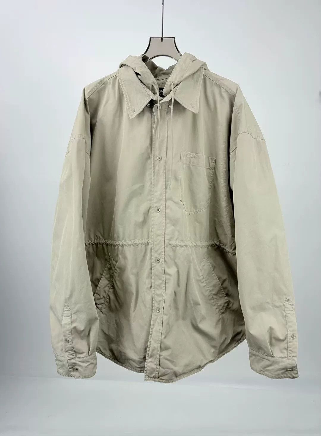 Balenciaga Balenciaga Khaki Oversized Hooded Trench Size US L / EU 52-54 / 3 - 1 Thumbnail