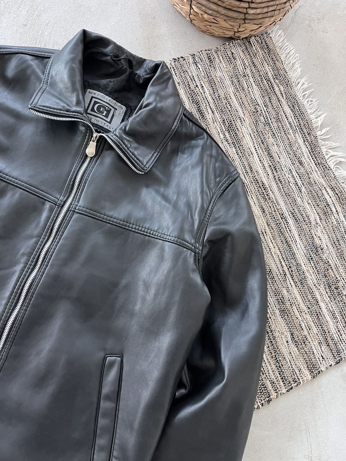 Genuine Leather Vintage Faux Leather Coach Bomber Jacket High Neck Y2K Size US L / EU 52-54 / 3 - 7 Thumbnail
