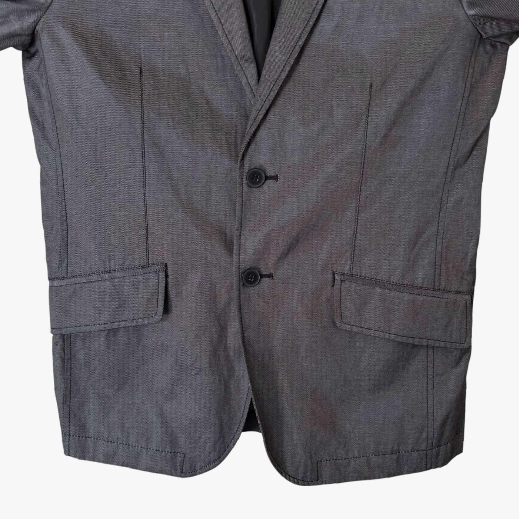 Vintage G2000 Blù Metallic Blazer Jacket Gray Two-Button Sport Coat Mens EU 46 US Medium Blazer Sport Coat Mens Size 46R - 6 Thumbnail