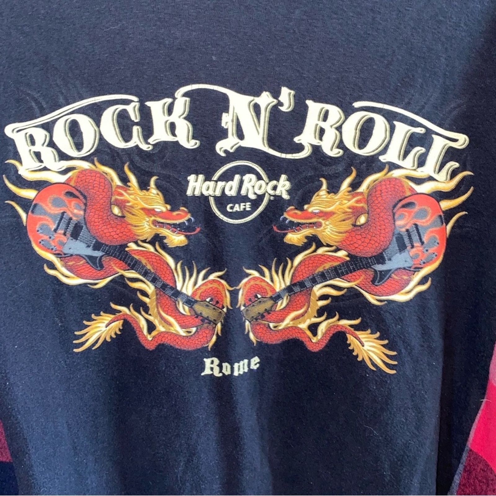 Hard Rock Cafe Hard Rock Cafe Rome Reworked Graphic Tee Shirt Flannel Arms Size XL / US 12-14 / IT 48-50 - 2 Thumbnail