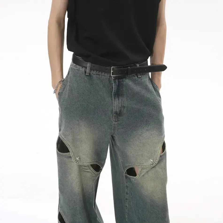 Japanese Brand Retro loose hollow wide leg jeans Size US 32 / EU 48 - 3 Thumbnail