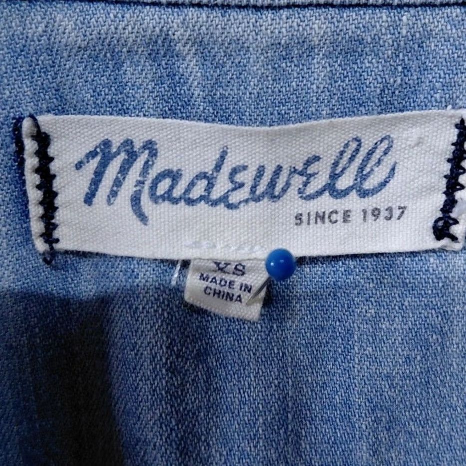 Madewell Madewell Denim Shirt Blue Long Sleeve Solid Collared Women Size M Size M / US 6-8 / IT 42-44 - 3 Thumbnail