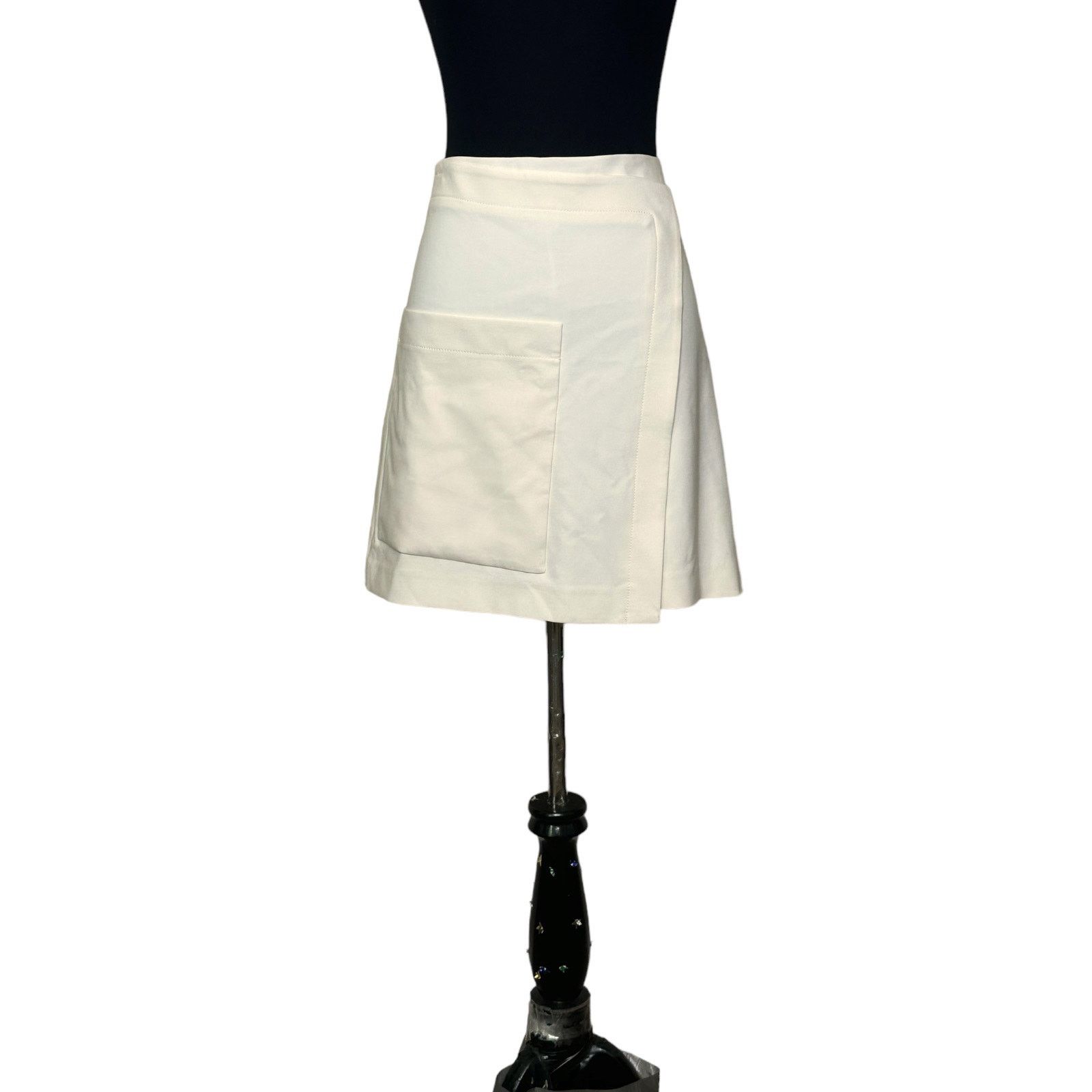 Halston Heritage Halston Heritage Ivory Large Pocket Detail Mini Skirt 12 Size 34" / US 12 / IT 48 - 14 Thumbnail