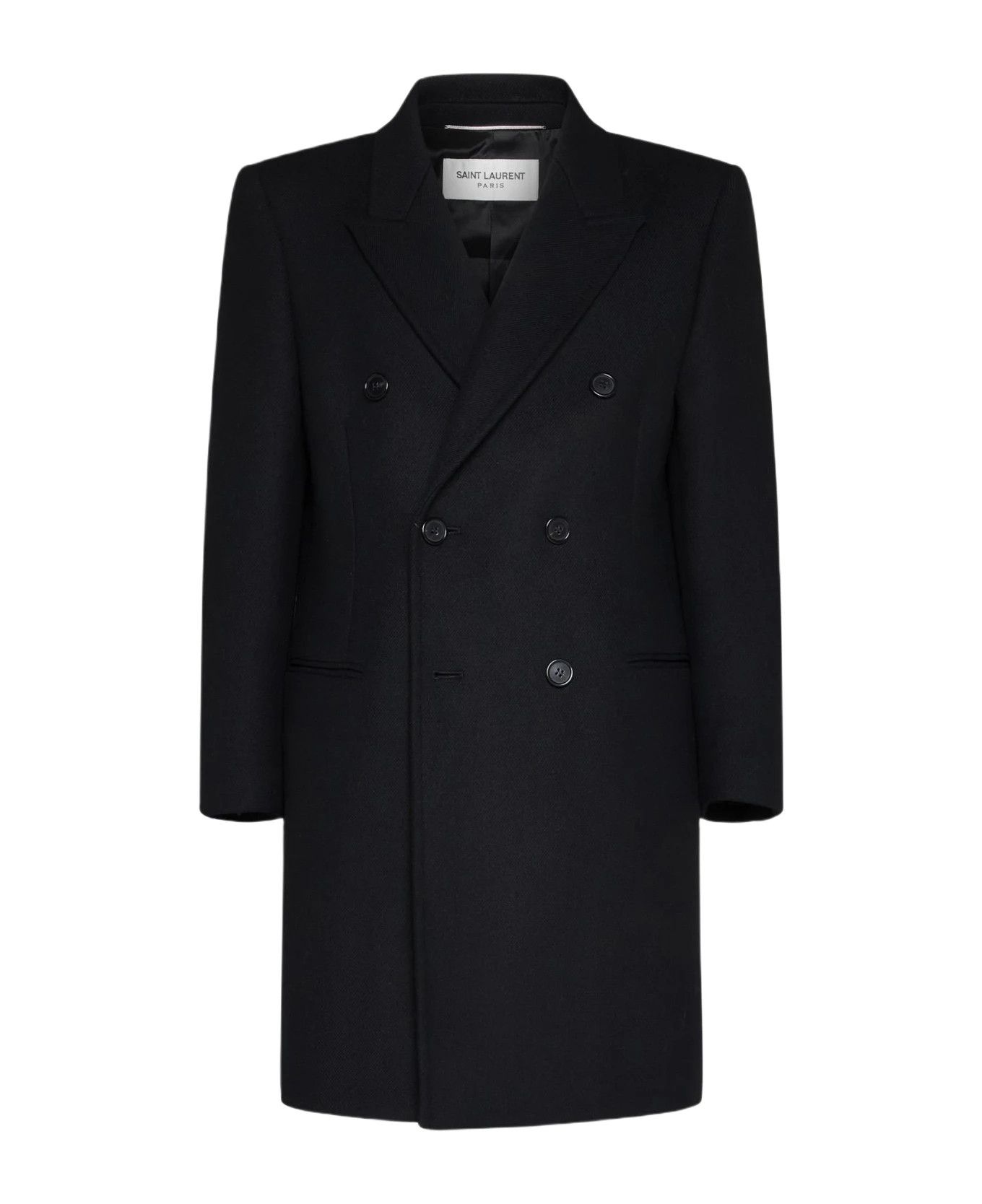 Saint Laurent Paris oc11z0126 758054 Coat in Wool in Black Size US XS / EU 42 / 0 - 1 Thumbnail