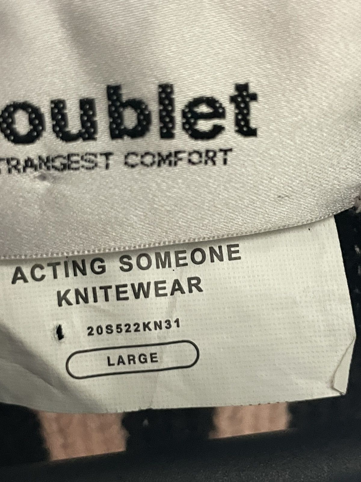 Doublet Doublet hidden talent knit sweater Black Acting Someone Size US L / EU 52-54 / 3 - 10 Thumbnail