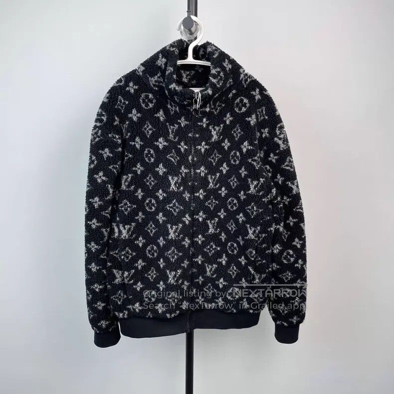 Louis Vuitton Louis Vuitton Monogram Black Logoed Teddy Cashmere Jacket Size US XS / EU 42 / 0 - 1 Thumbnail
