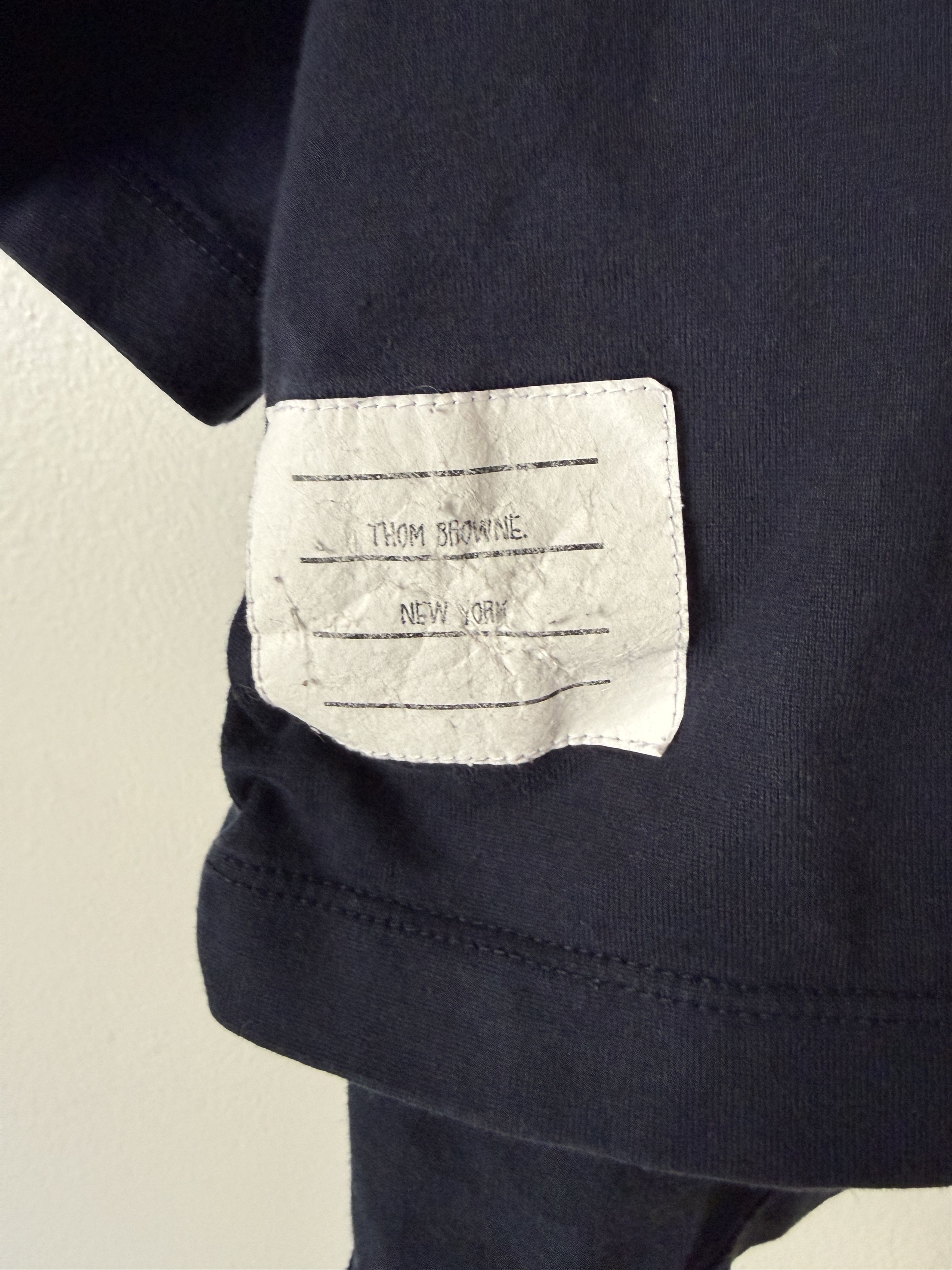 Thom Browne Thom Browne Navy Oversized Cropped T-Shirt Size US M / EU 48-50 / 2 - 3 Thumbnail